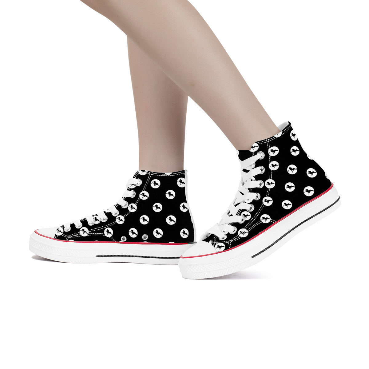 TWH POKA DOT High Top Canvas Shoes - White