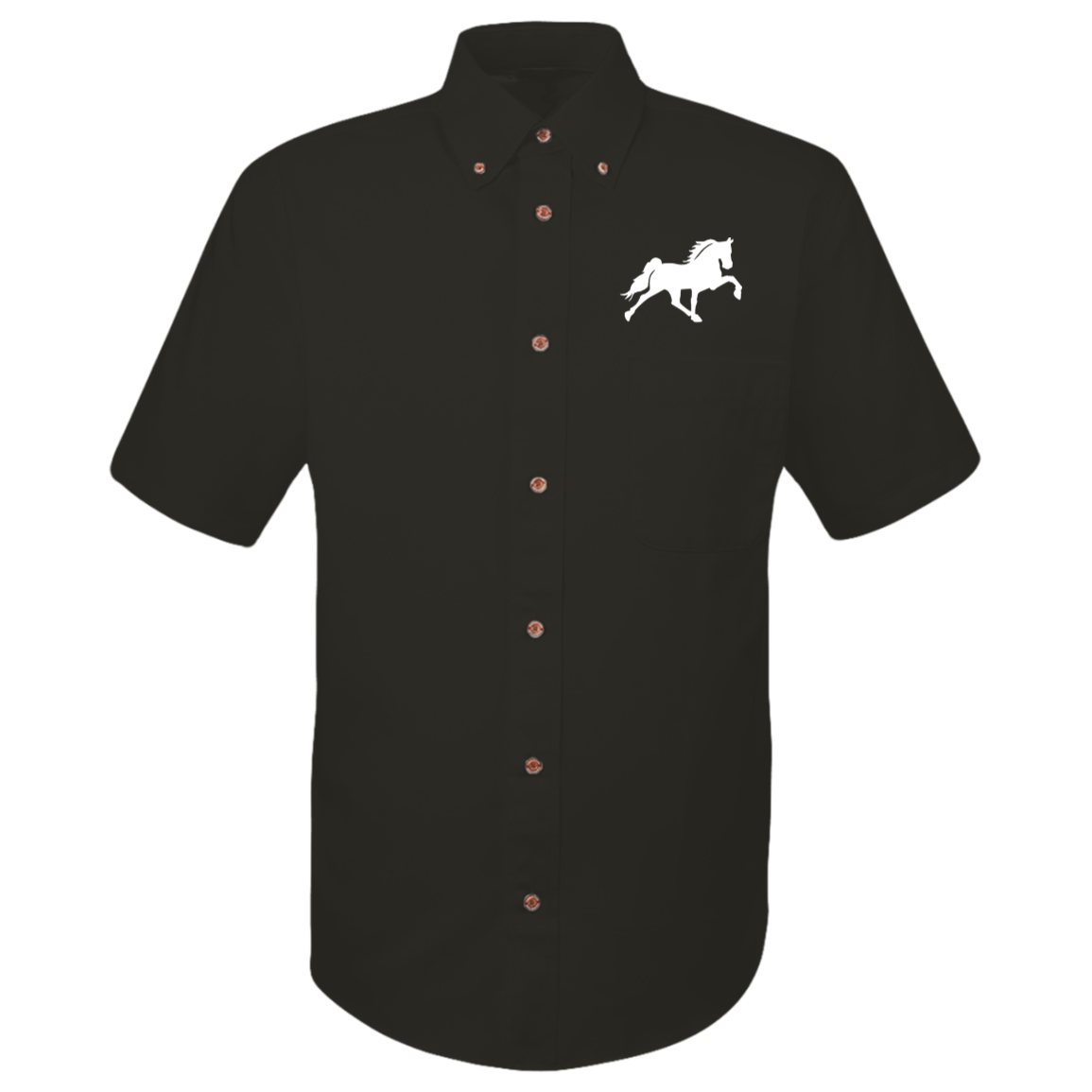TENNESSEE WALKING HORSE DESIGN 3 JMD (WHITE) M500S Harriton Mens Easy Blend Short Sleeve Twill Shirt