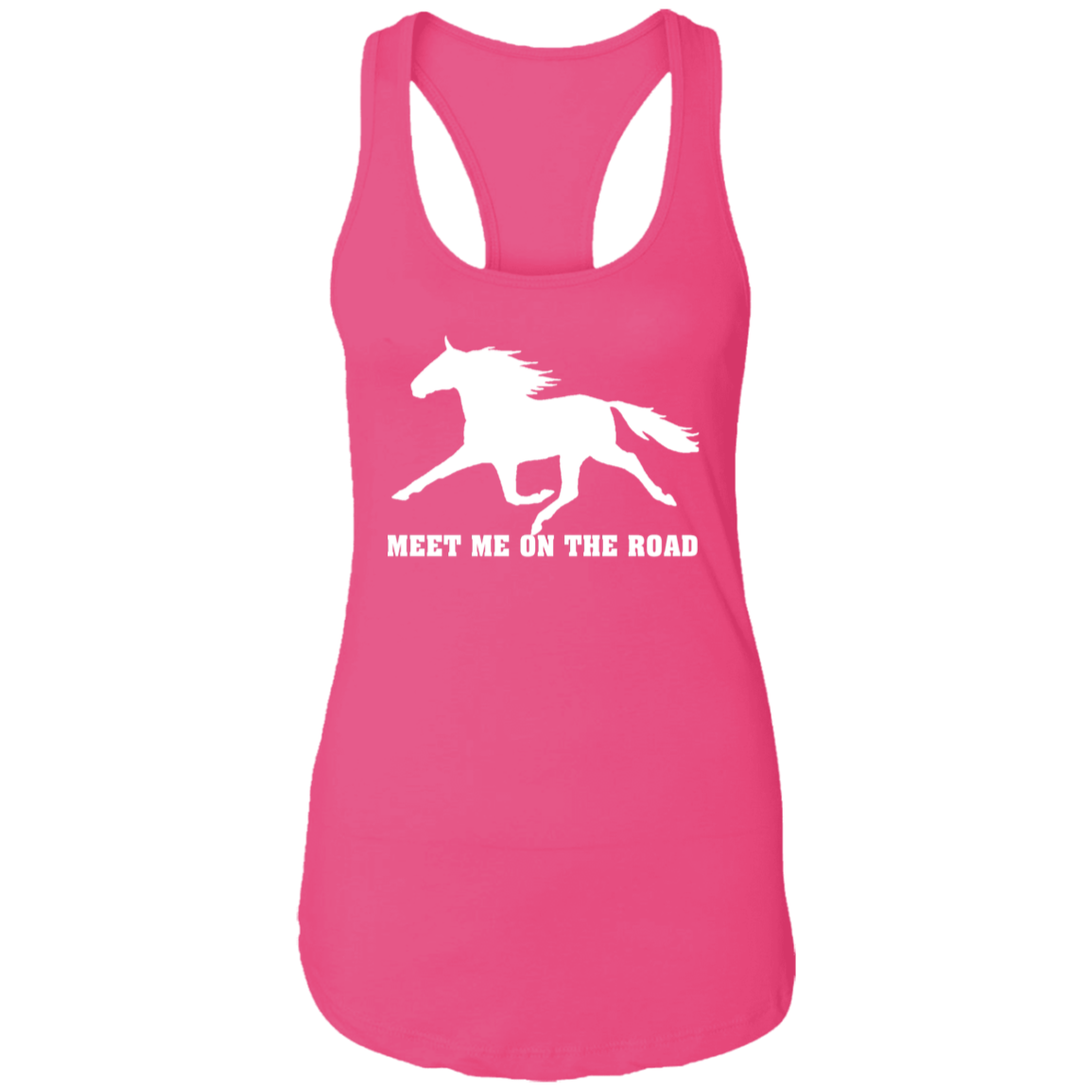 MEET ME ON THE ROAD (WHITE) NL1533 Ladies Ideal Racerback Tank