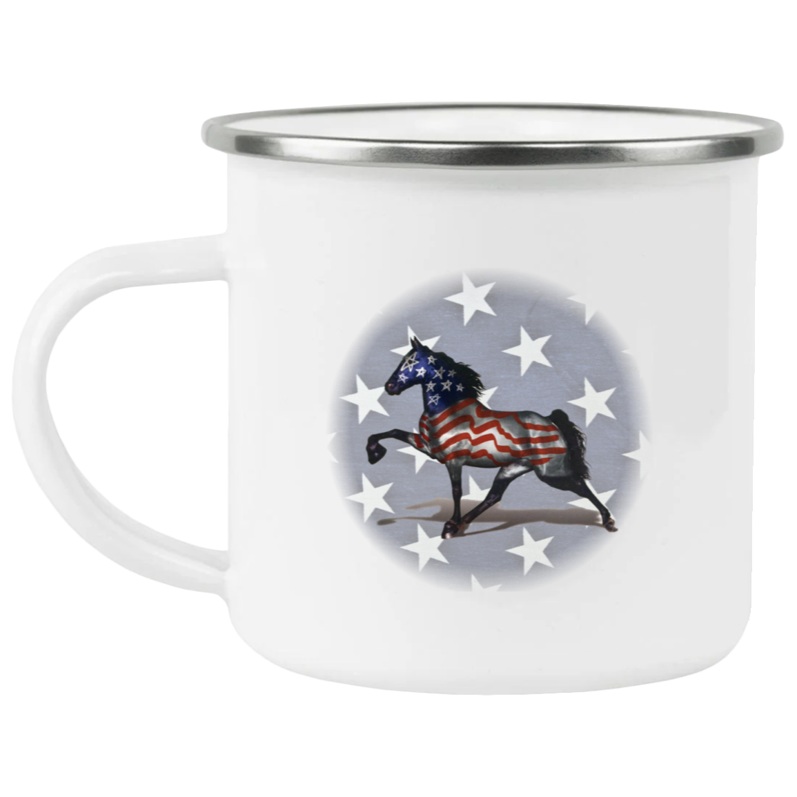 AMERICA'S HORSE 21271 Enamel Camping Mug
