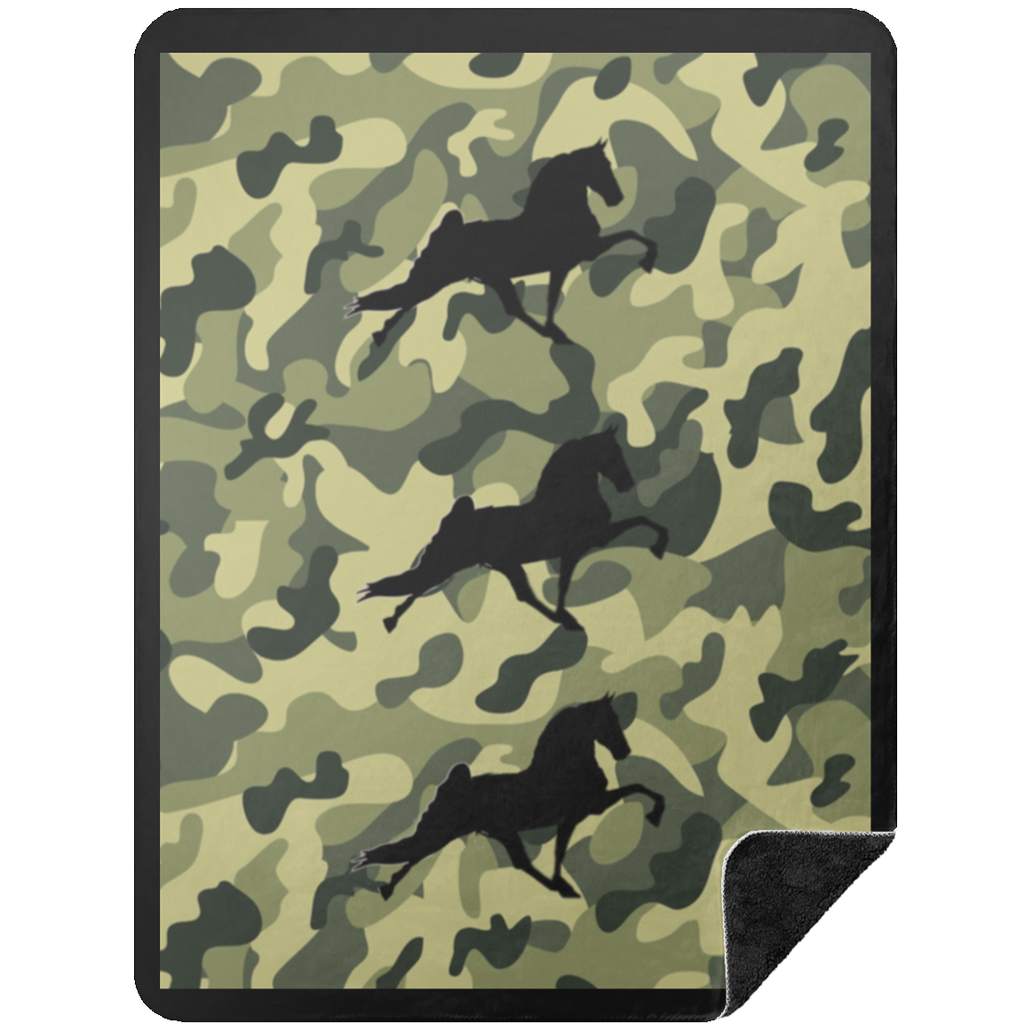 TWH PERFORMANCE CAMO BLANKET BSHL Premium Black Sherpa Blanket 60x80