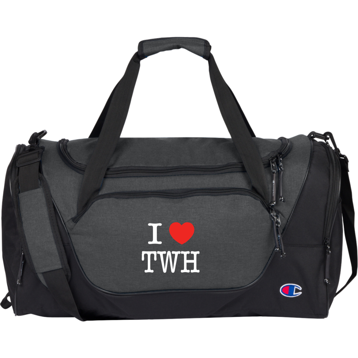 I LOVE TWH WHITE CA1003 Champion Core Duffel