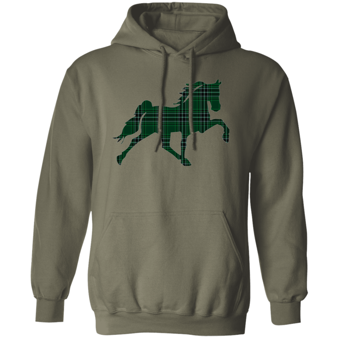 TENNESSEE WALKING HORSE DESIGN 3 JMD (GREEN PLAID) G185 Gildan Pullover Hoodie