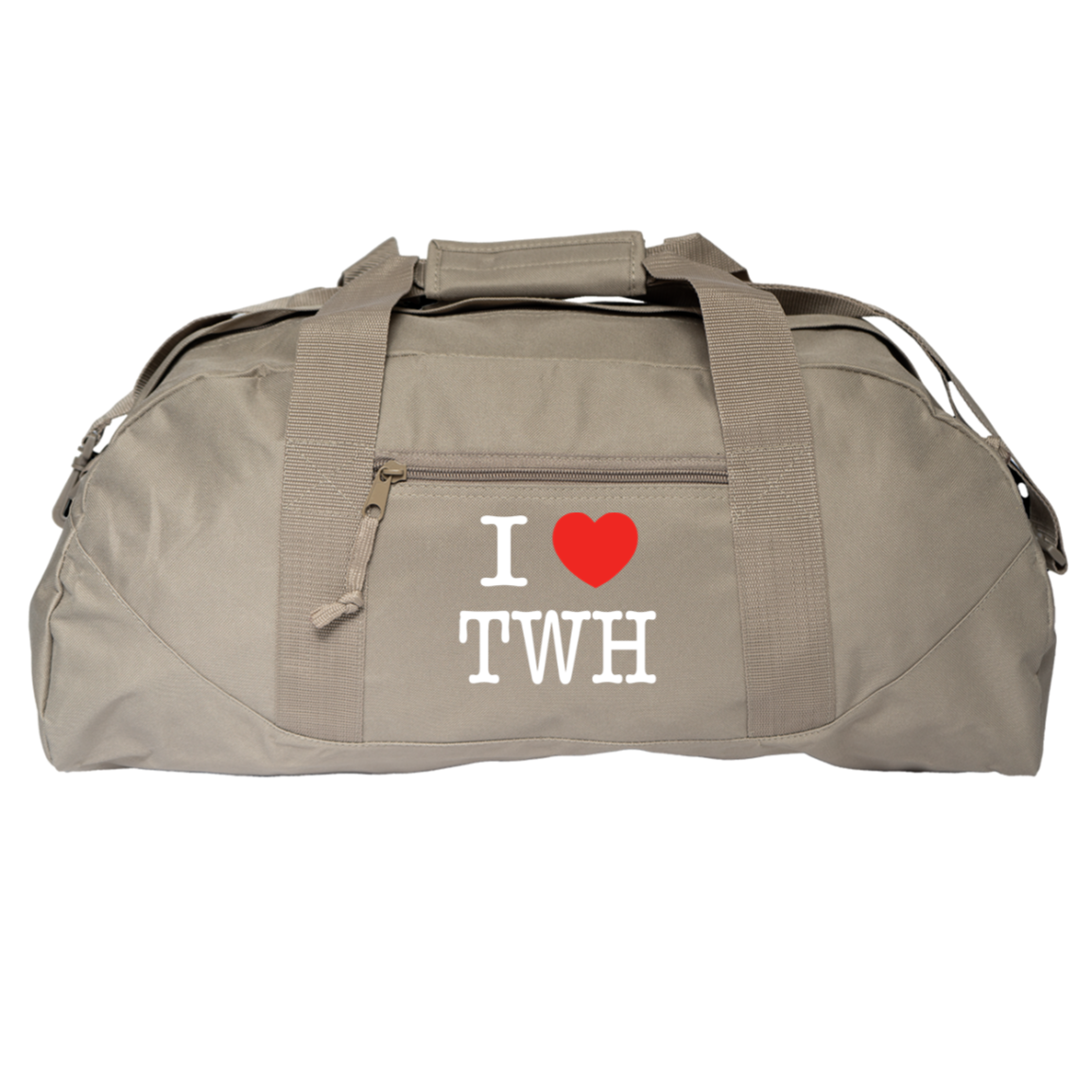 I LOVE TWH WHITE 8806 Liberty Bags Game Day Large Square Duffel