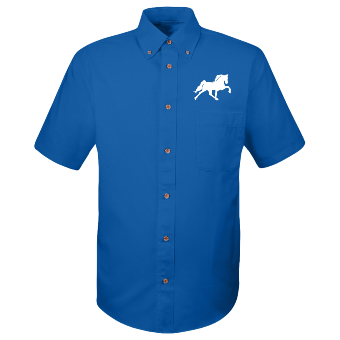 TENNESSEE WALKING HORSE DESIGN 3 JMD (WHITE) M500S Harriton Mens Easy Blend Short Sleeve Twill Shirt