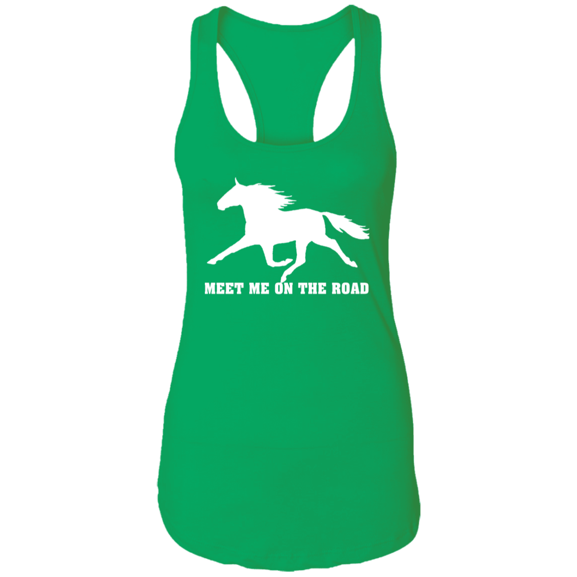 MEET ME ON THE ROAD (WHITE) NL1533 Ladies Ideal Racerback Tank
