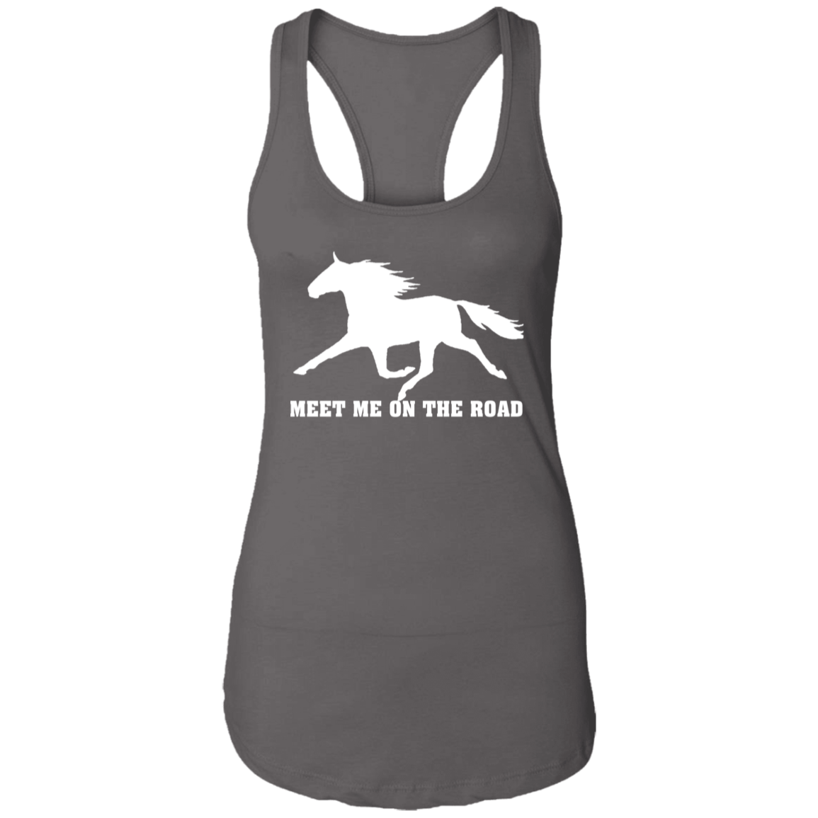 MEET ME ON THE ROAD (WHITE) NL1533 Ladies Ideal Racerback Tank