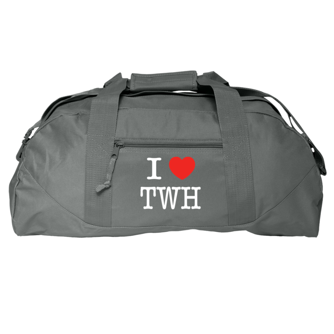 I LOVE TWH WHITE 8806 Liberty Bags Game Day Large Square Duffel