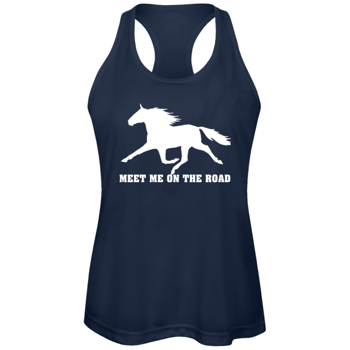 MEET ME ON THE ROAD (WHITE) TT11WRC Team 365 Womens Zone Racerback Tank