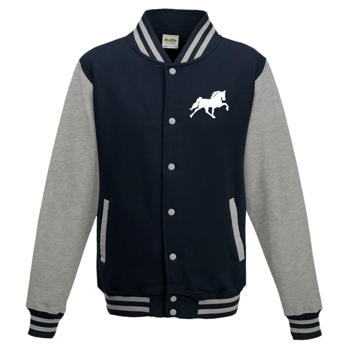 TENNESSEE WALKING HORSE DESIGN 3 JMD (WHITE) JHA043 AWDis Mens Letterman Jacket