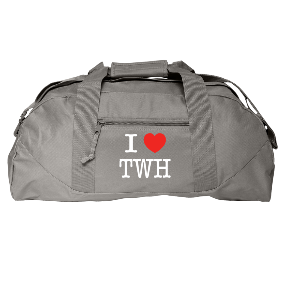 I LOVE TWH WHITE 8806 Liberty Bags Game Day Large Square Duffel