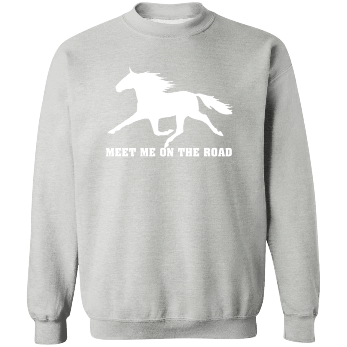 MEET ME ON THE ROAD (WHITE) G180 Gildan Crewneck Pullover Sweatshirt