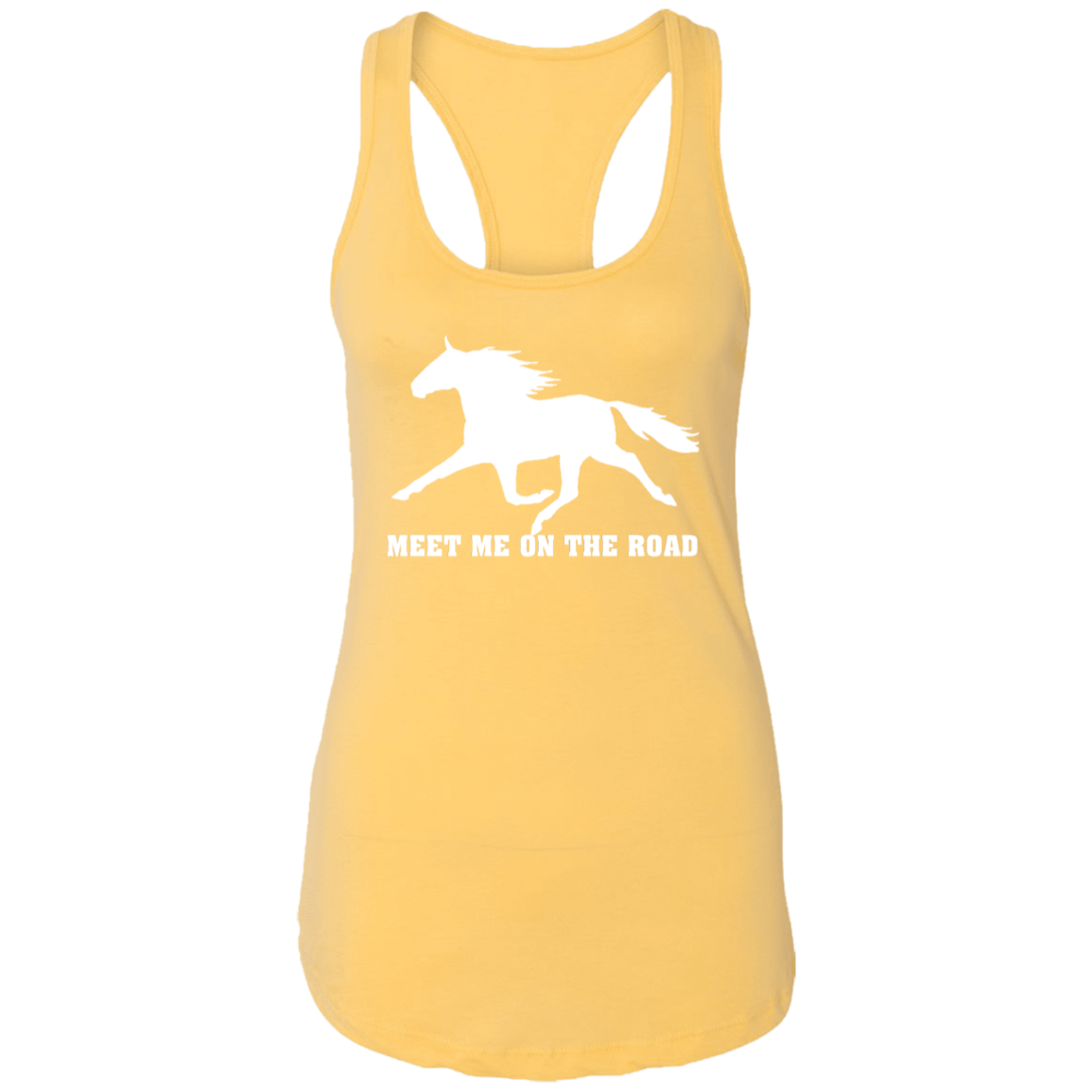 MEET ME ON THE ROAD (WHITE) NL1533 Ladies Ideal Racerback Tank