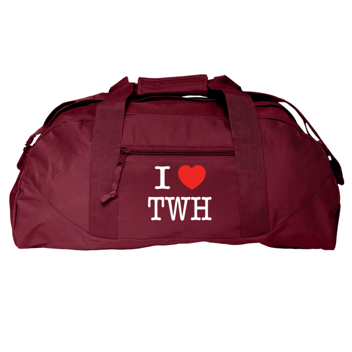 I LOVE TWH WHITE 8806 Liberty Bags Game Day Large Square Duffel