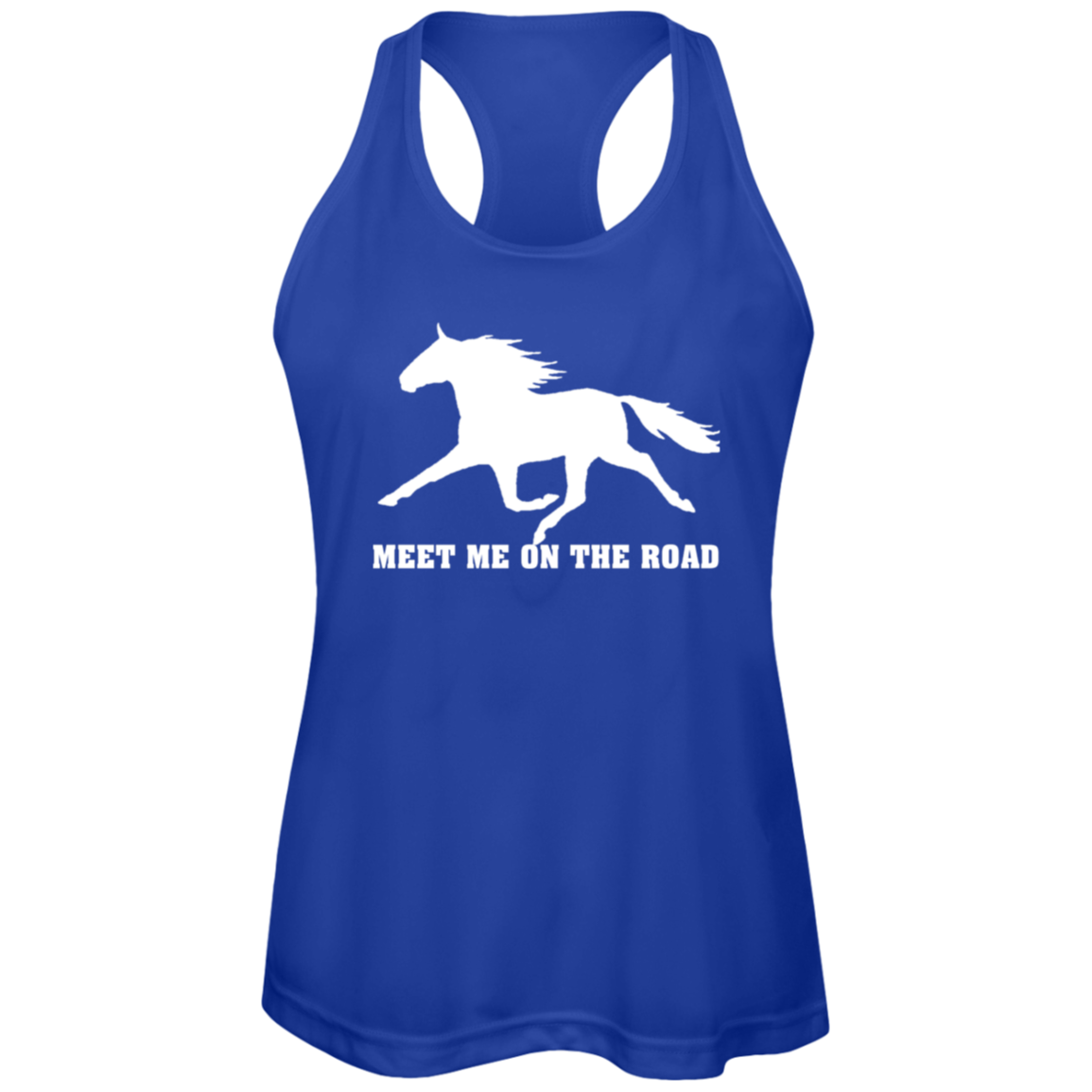 MEET ME ON THE ROAD (WHITE) TT11WRC Team 365 Womens Zone Racerback Tank
