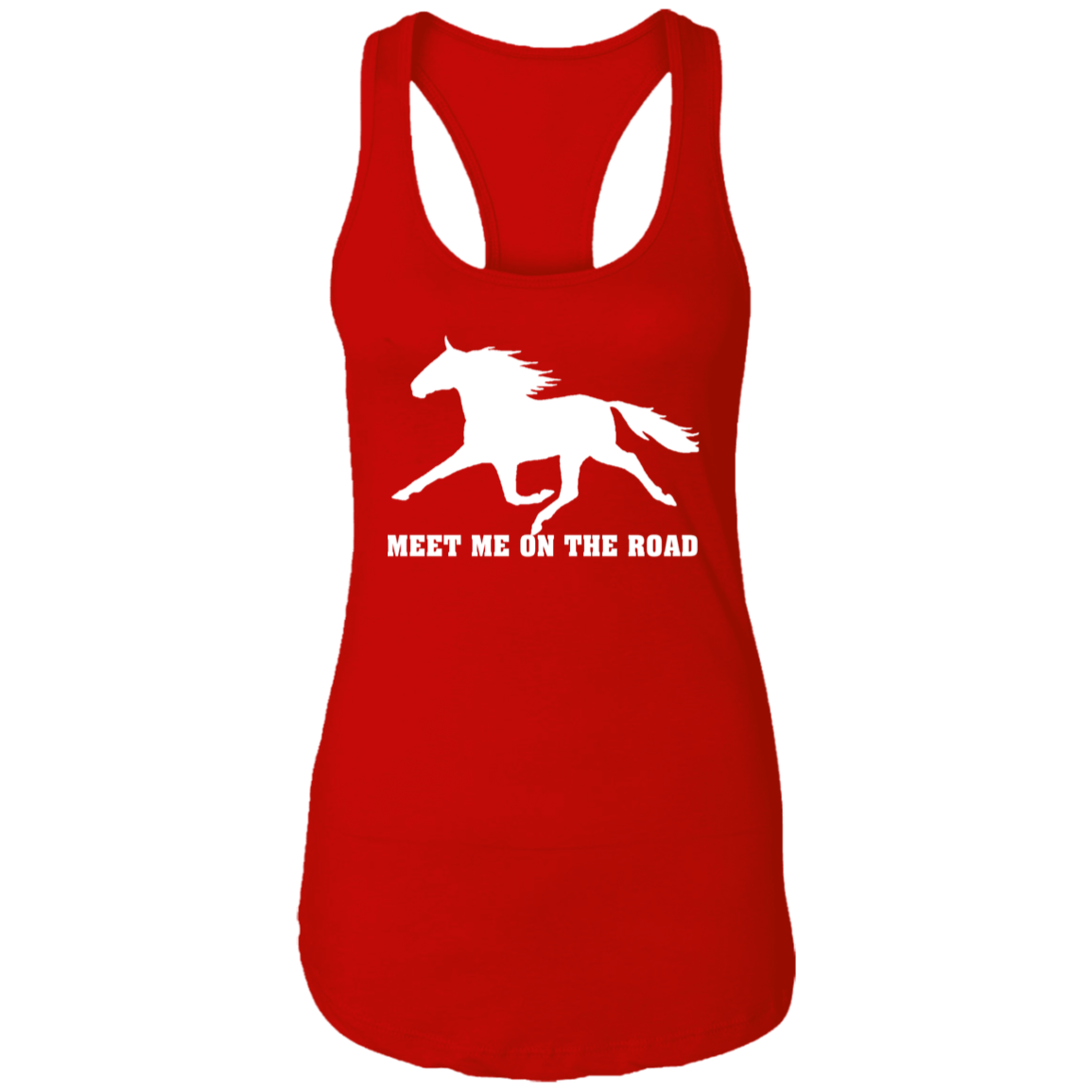 MEET ME ON THE ROAD (WHITE) NL1533 Ladies Ideal Racerback Tank