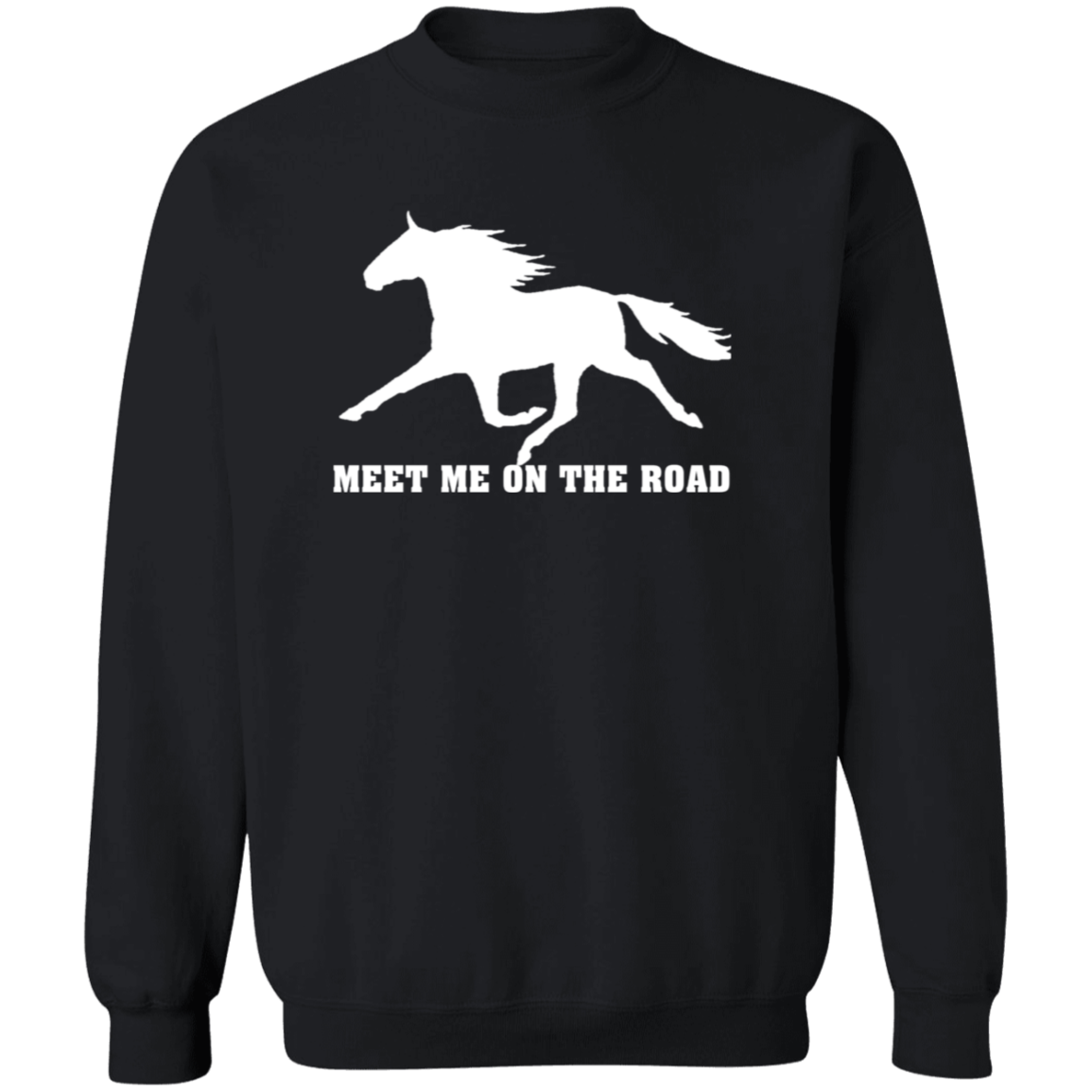 MEET ME ON THE ROAD (WHITE) G180 Gildan Crewneck Pullover Sweatshirt