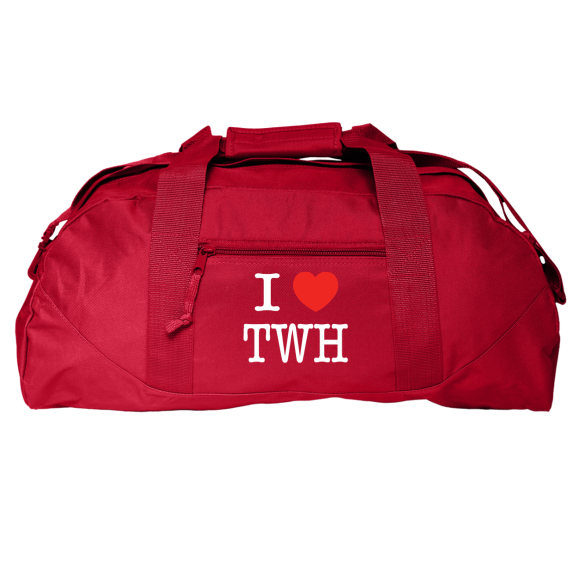I LOVE TWH WHITE 8806 Liberty Bags Game Day Large Square Duffel
