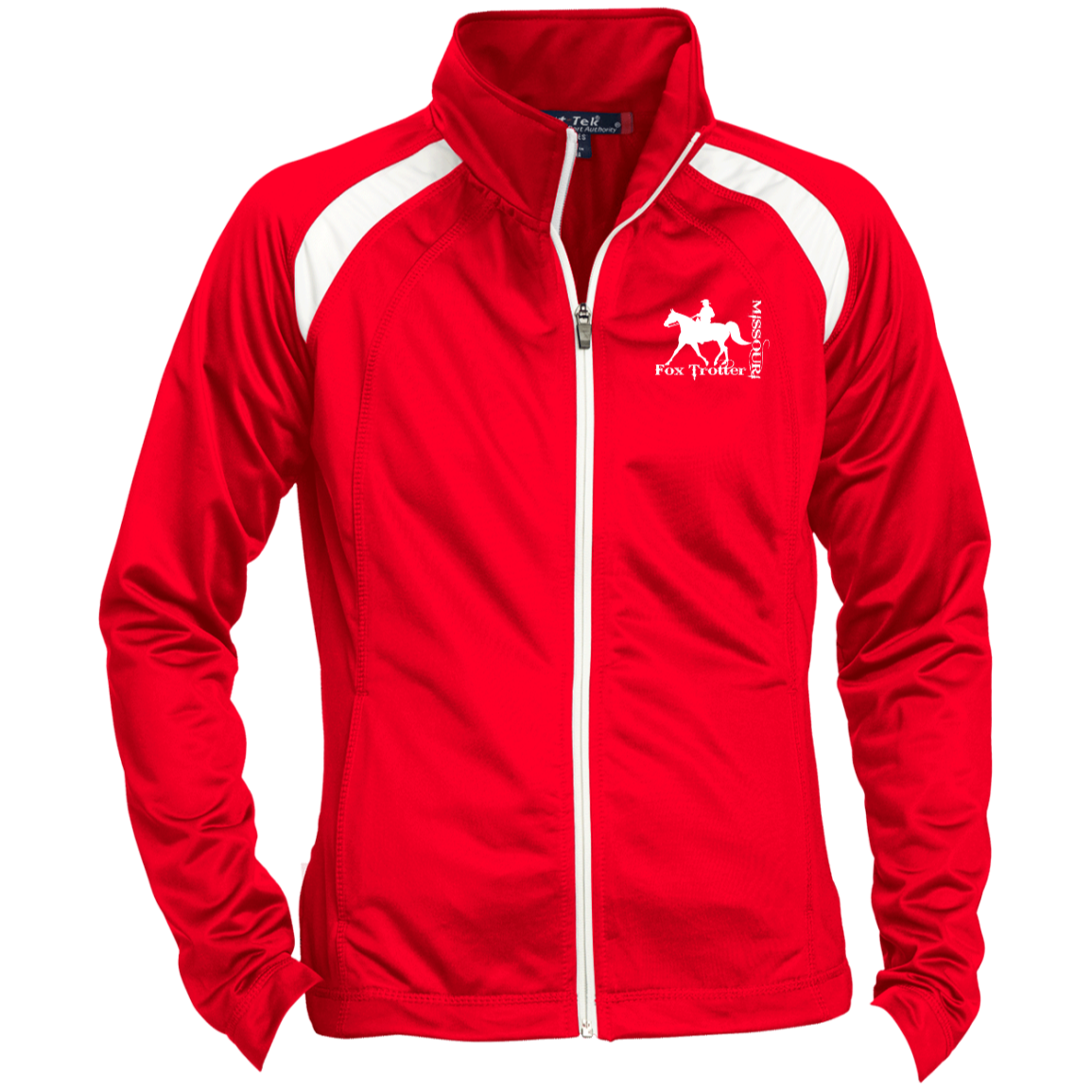 MISSOURI FOX TROTTER (white) 4HORSE LST90 Ladies' Raglan Sleeve Warmup Jacket