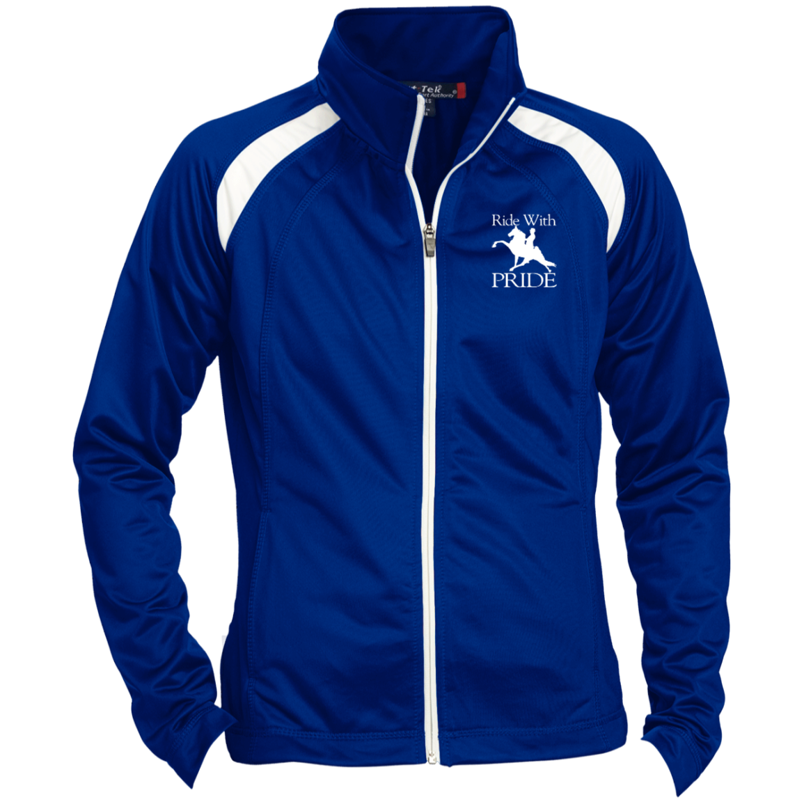 RIDEWITHPRIDEWHITE LST90 Ladies' Raglan Sleeve Warmup Jacket