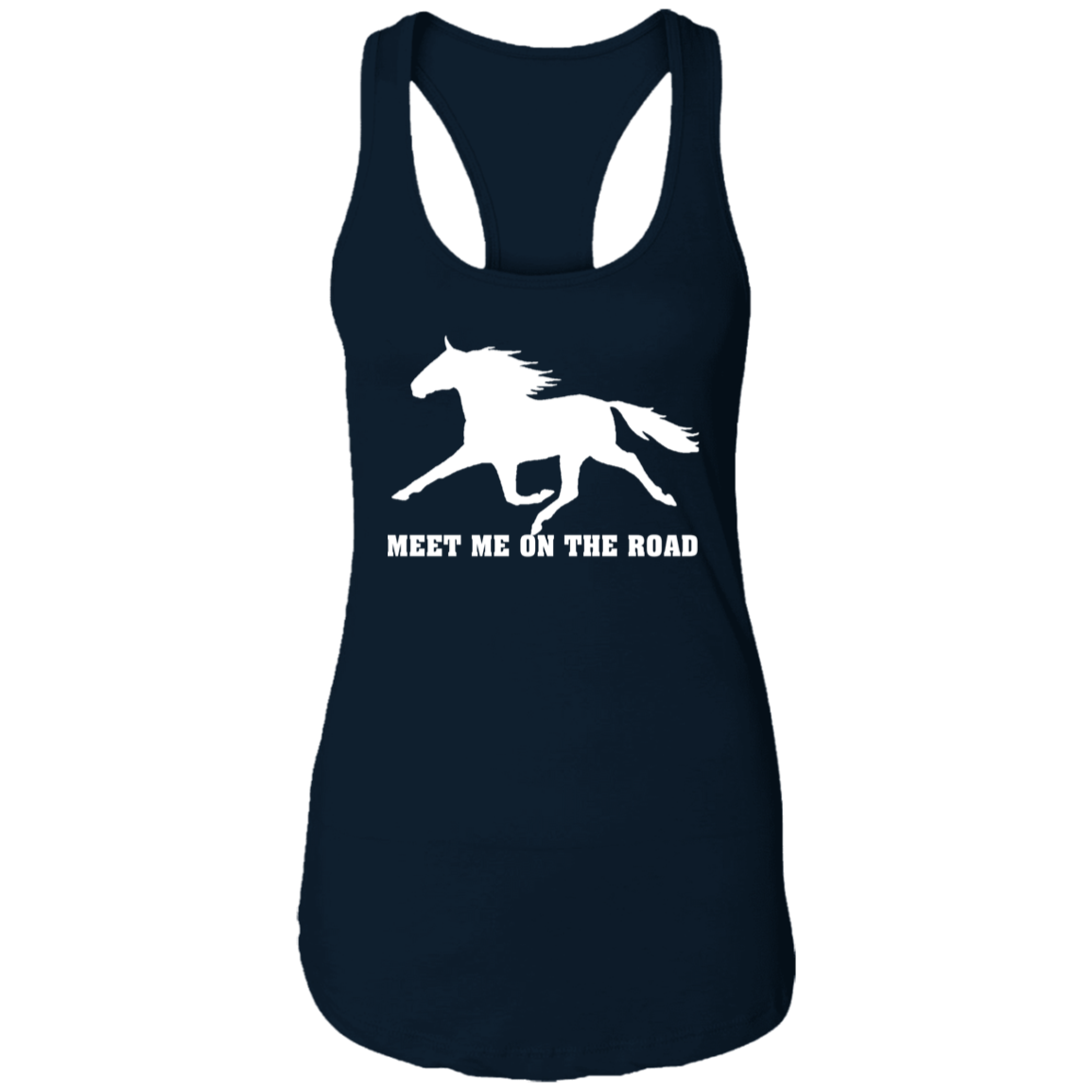 MEET ME ON THE ROAD (WHITE) NL1533 Ladies Ideal Racerback Tank