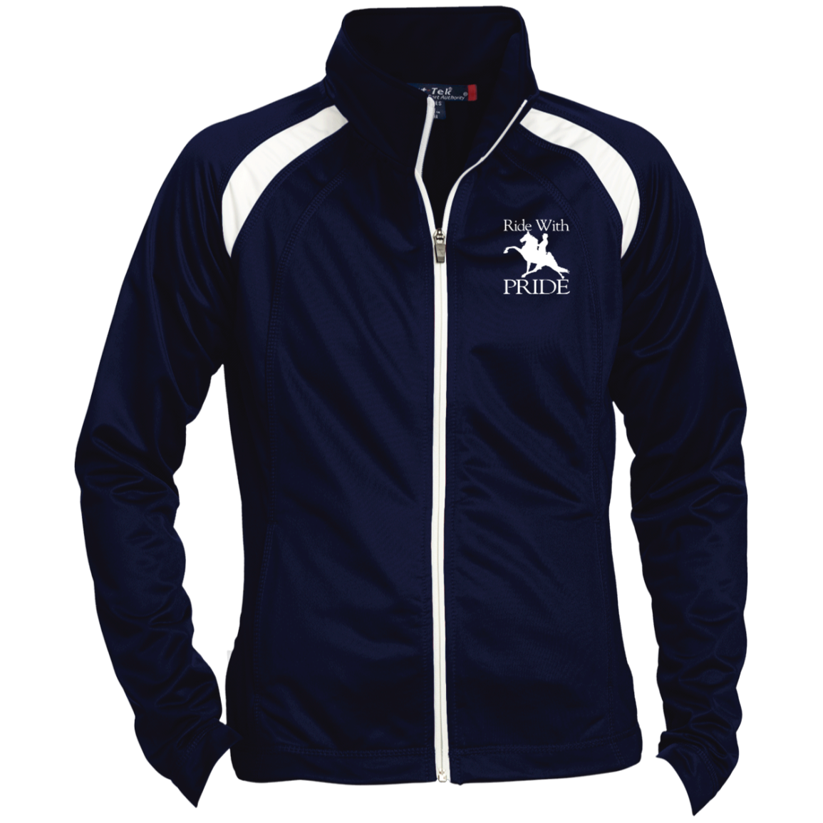 RIDEWITHPRIDEWHITE LST90 Ladies' Raglan Sleeve Warmup Jacket