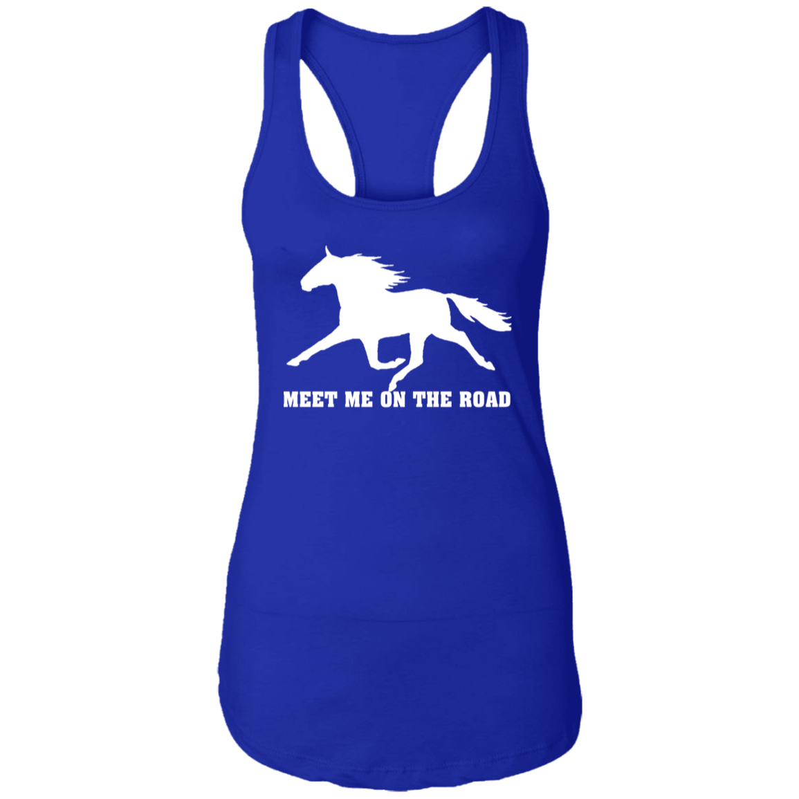 MEET ME ON THE ROAD (WHITE) NL1533 Ladies Ideal Racerback Tank