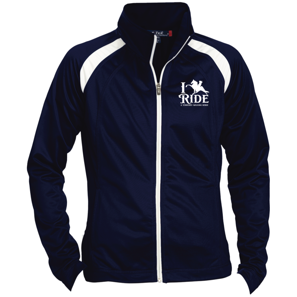 I RIDE A WALKING HORSE B (WHITE) LST90 Ladies' Raglan Sleeve Warmup Jacket