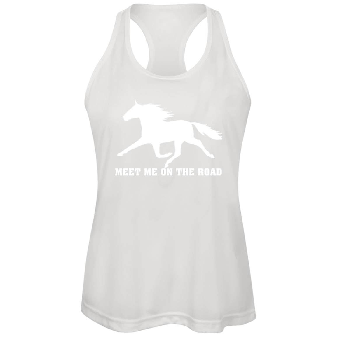 MEET ME ON THE ROAD (WHITE) TT11WRC Team 365 Womens Zone Racerback Tank