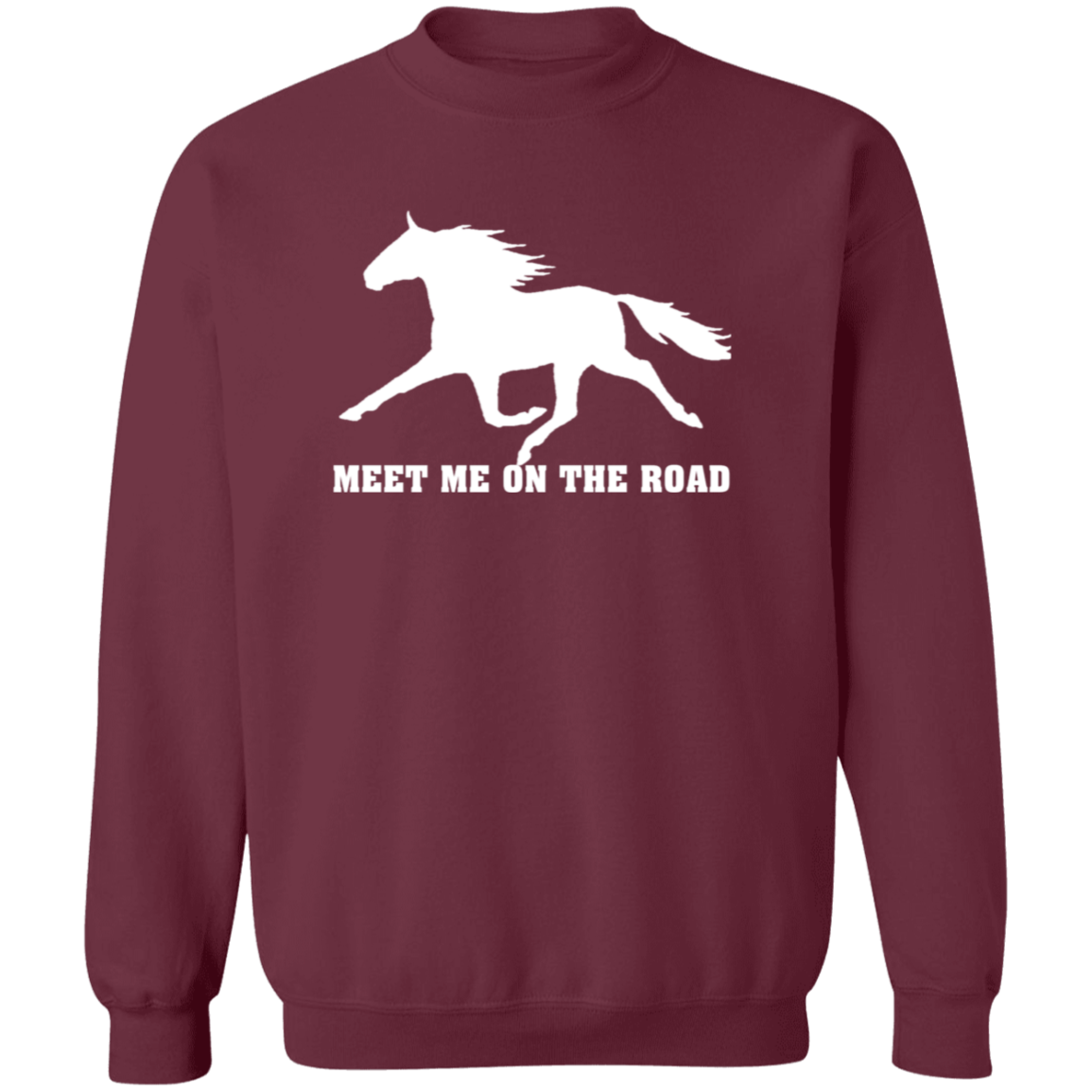 MEET ME ON THE ROAD (WHITE) G180 Gildan Crewneck Pullover Sweatshirt