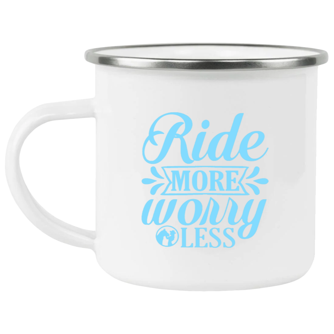 RIDE MORE WORRY LESS 21271 Enamel Camping Mug