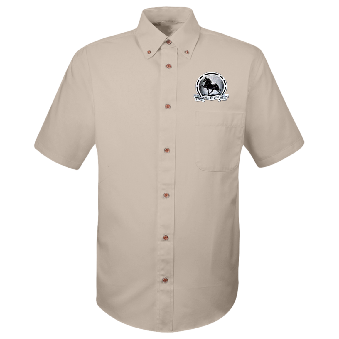 TWH Retro Vintage M500S Harriton Mens Easy Blend Short Sleeve Twill Shirt