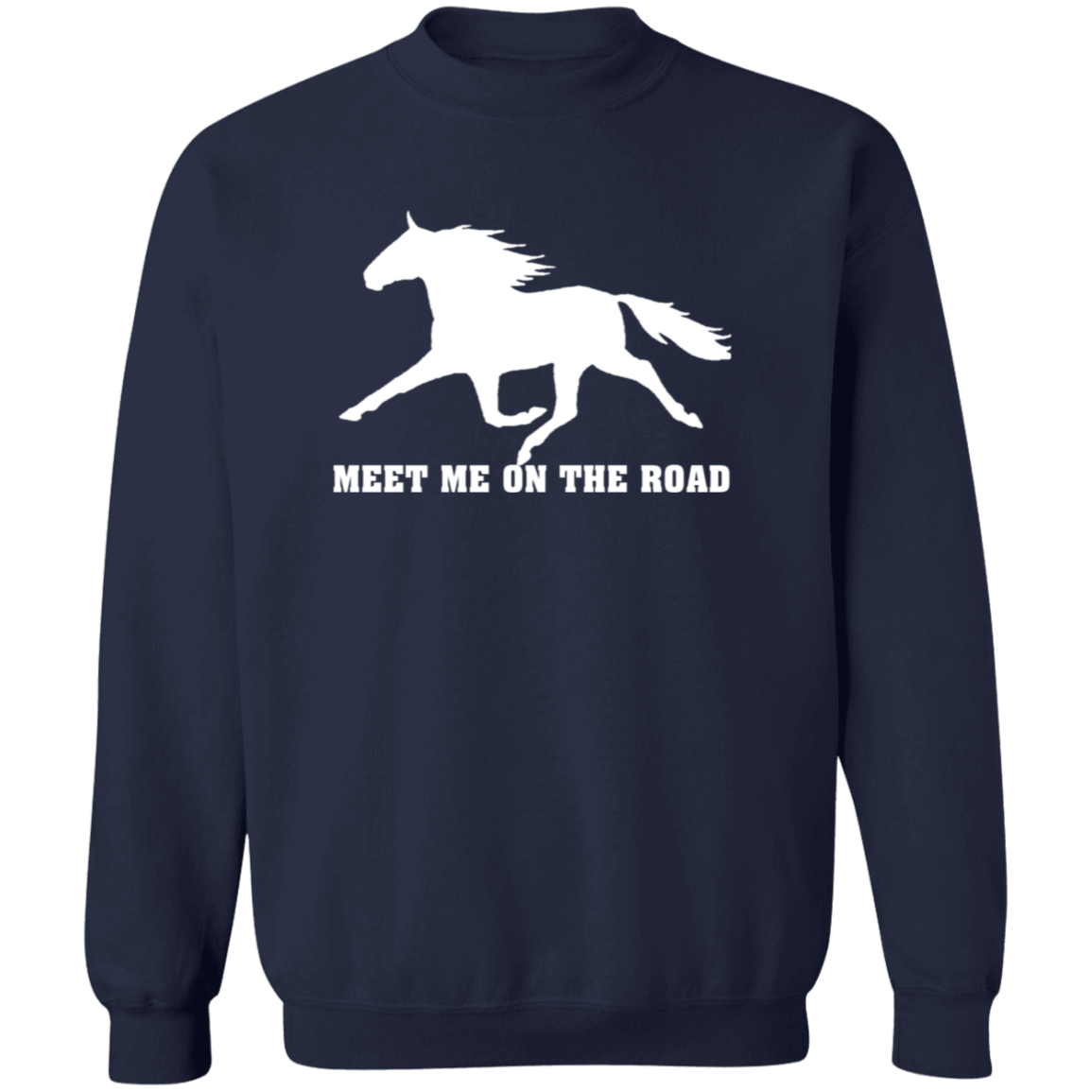 MEET ME ON THE ROAD (WHITE) G180 Gildan Crewneck Pullover Sweatshirt