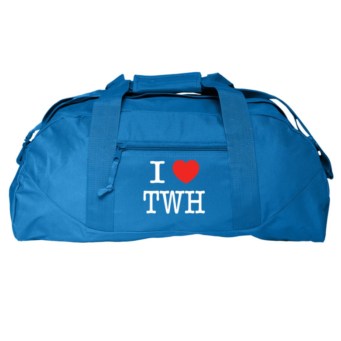 I LOVE TWH WHITE 8806 Liberty Bags Game Day Large Square Duffel