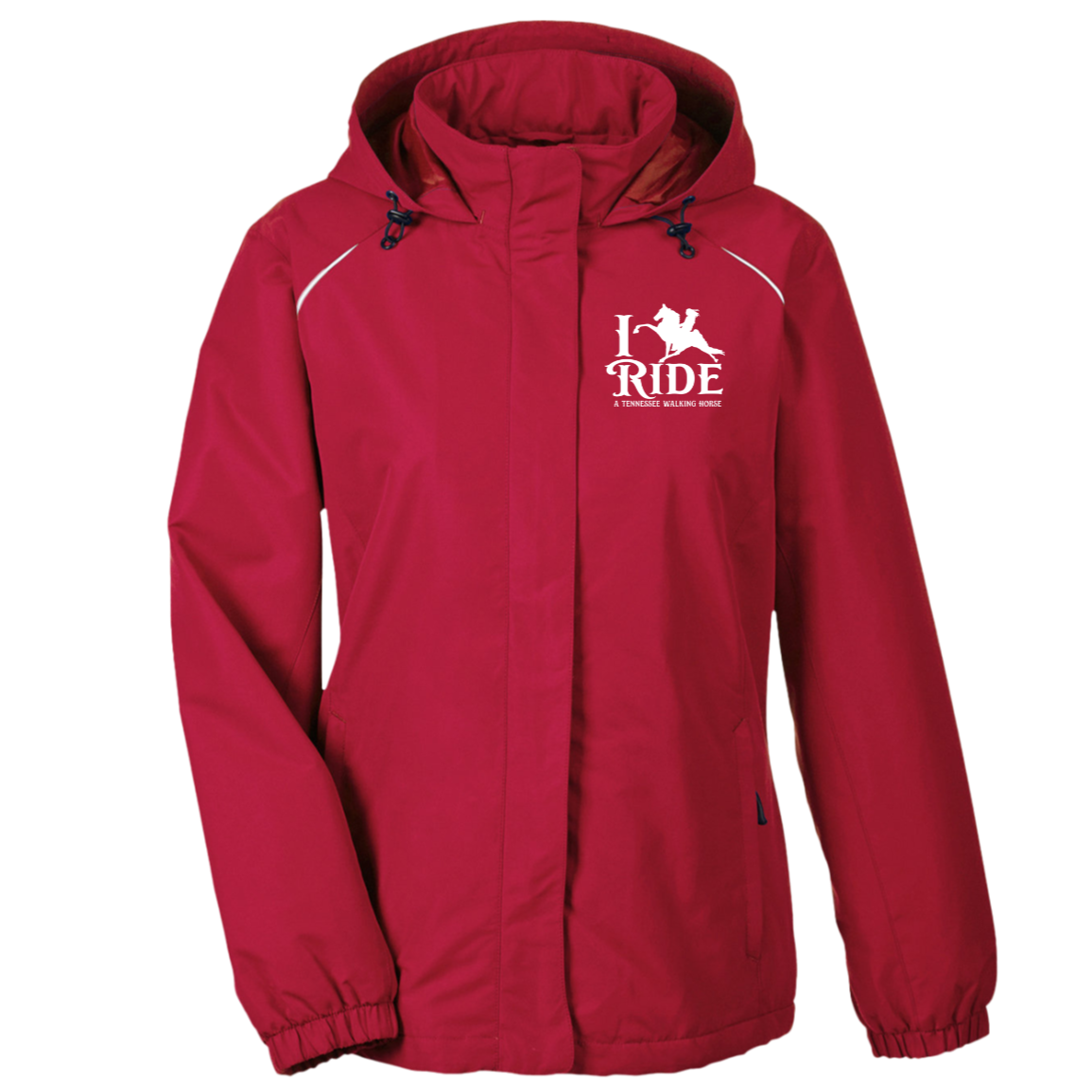 I RIDE A WALKING HORSE B (WHITE) 78224 Core 365 Womens Profile Fleece Lined Jacket