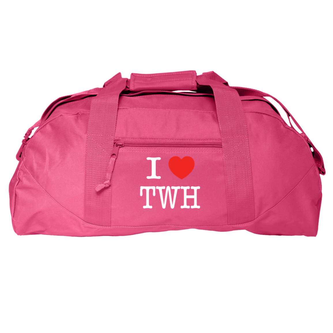 I LOVE TWH WHITE 8806 Liberty Bags Game Day Large Square Duffel