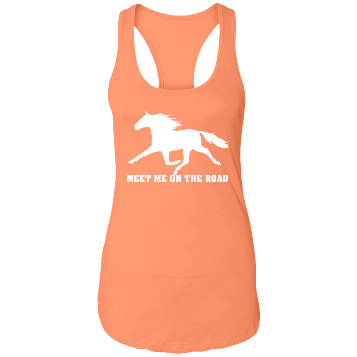 MEET ME ON THE ROAD (WHITE) NL1533 Ladies Ideal Racerback Tank