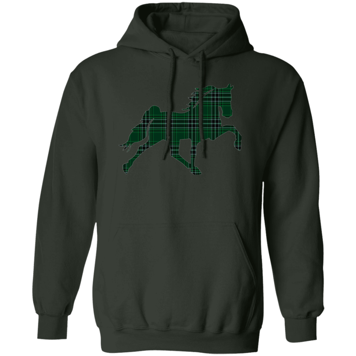 TENNESSEE WALKING HORSE DESIGN 3 JMD (GREEN PLAID) G185 Gildan Pullover Hoodie