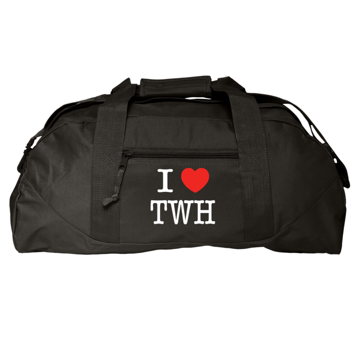 I LOVE TWH WHITE 8806 Liberty Bags Game Day Large Square Duffel