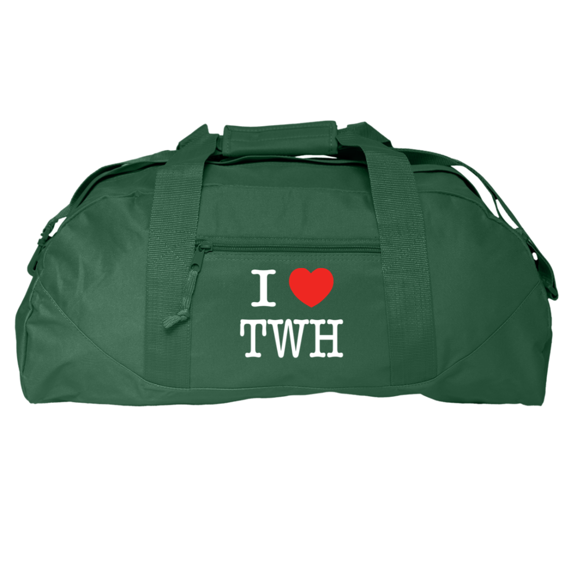 I LOVE TWH WHITE 8806 Liberty Bags Game Day Large Square Duffel