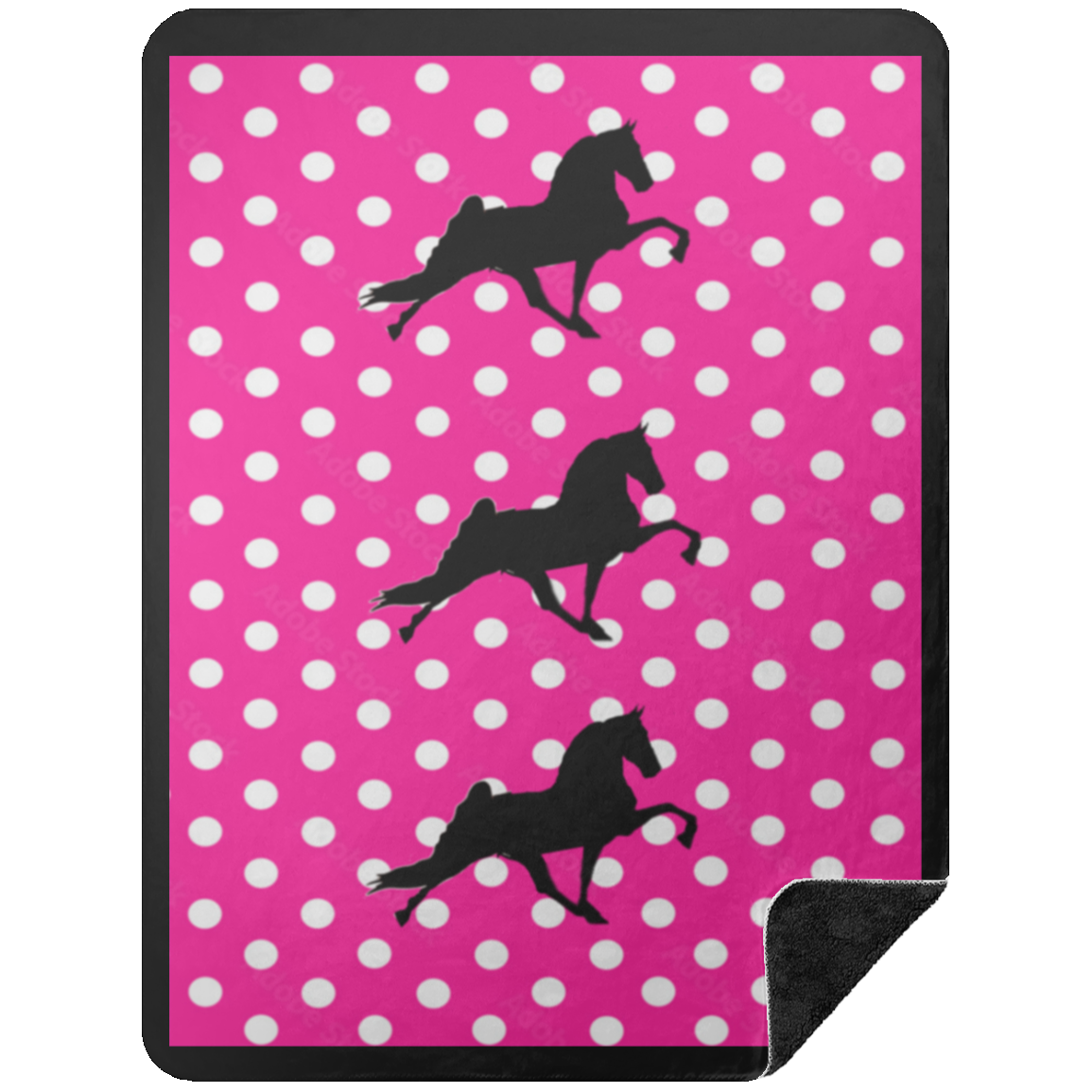 TWH PERFORMANCE PINK DOT BLANKET BSHL Premium Black Sherpa Blanket 60x80