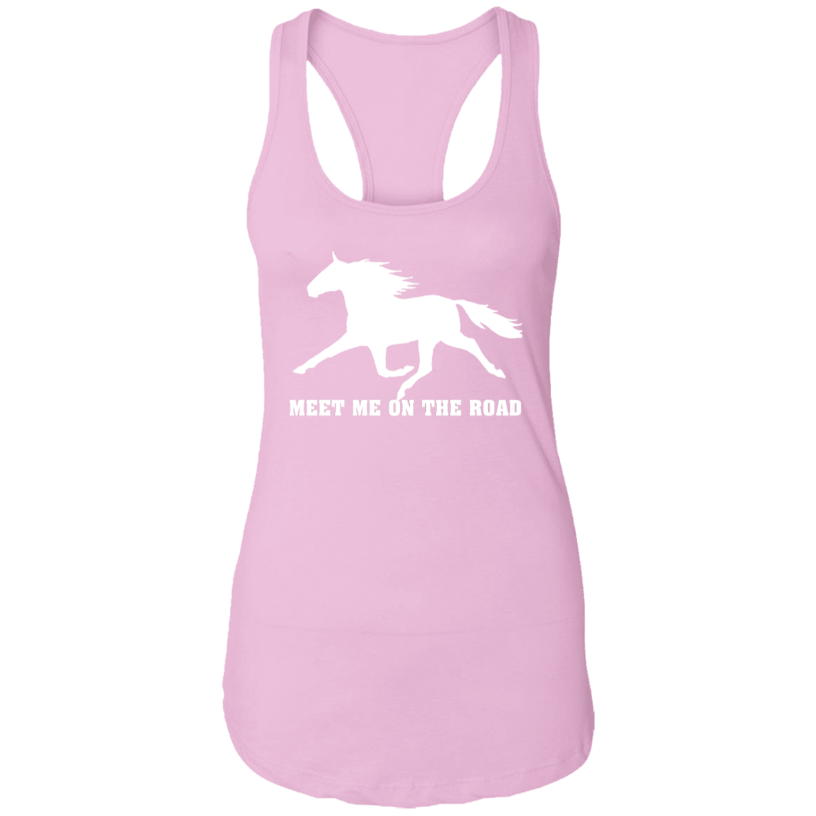 MEET ME ON THE ROAD (WHITE) NL1533 Ladies Ideal Racerback Tank
