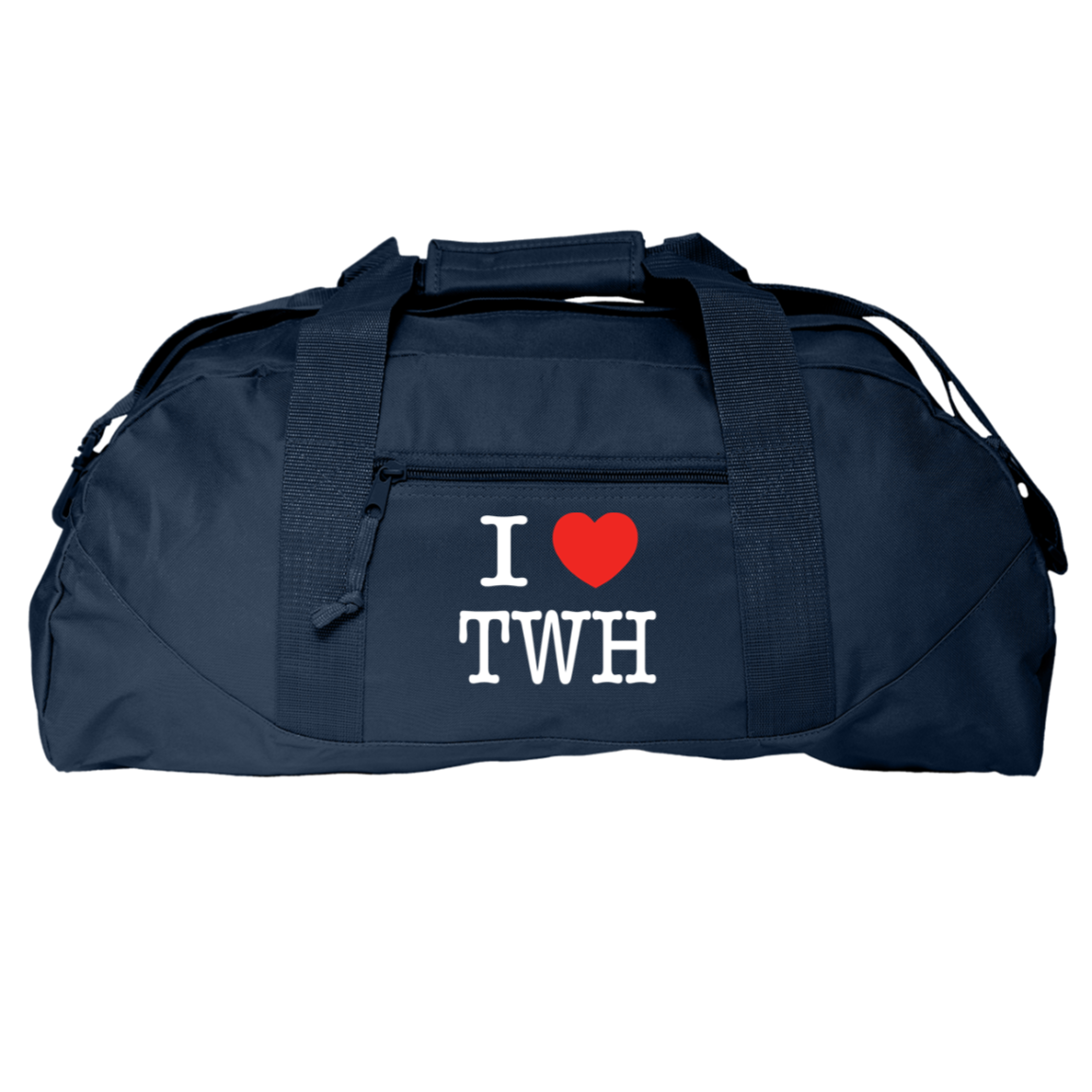 I LOVE TWH WHITE 8806 Liberty Bags Game Day Large Square Duffel