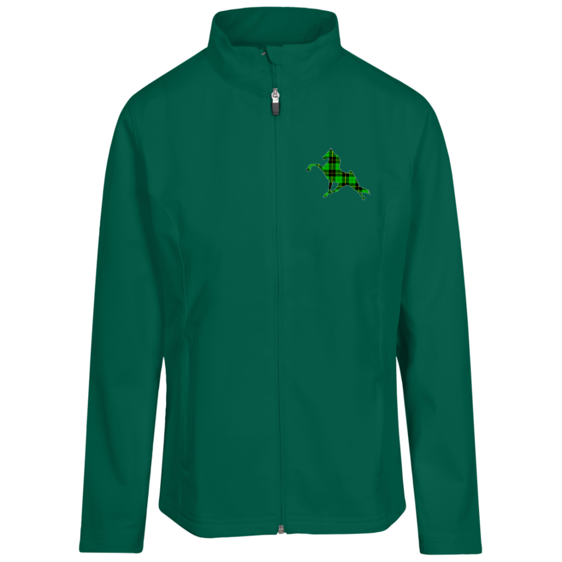 TWHGREENPLAIDFINAL TT80W Team 365 Womens Leader Soft Shell Jacket