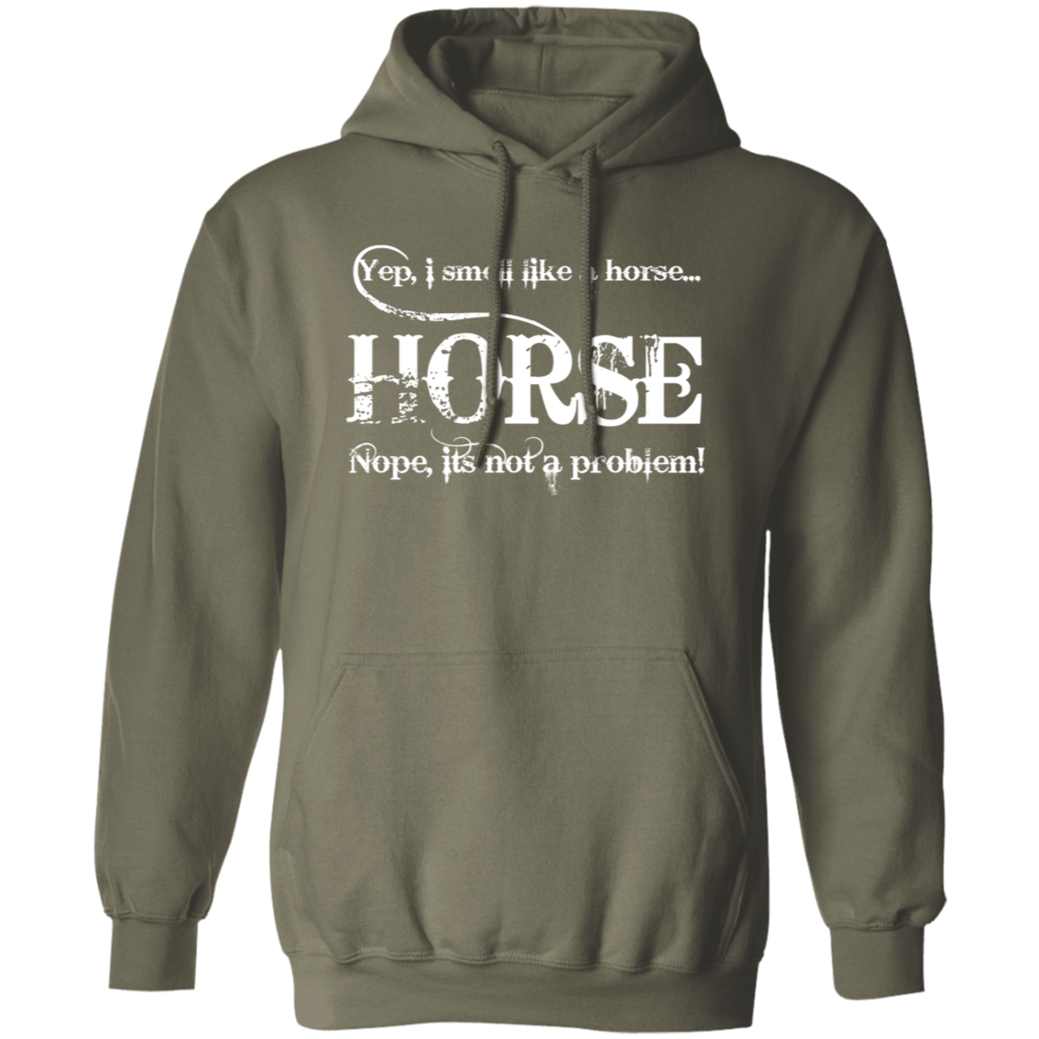 I SMELL LIKE A HORSE (WHITE) G185 Gildan Pullover Hoodie