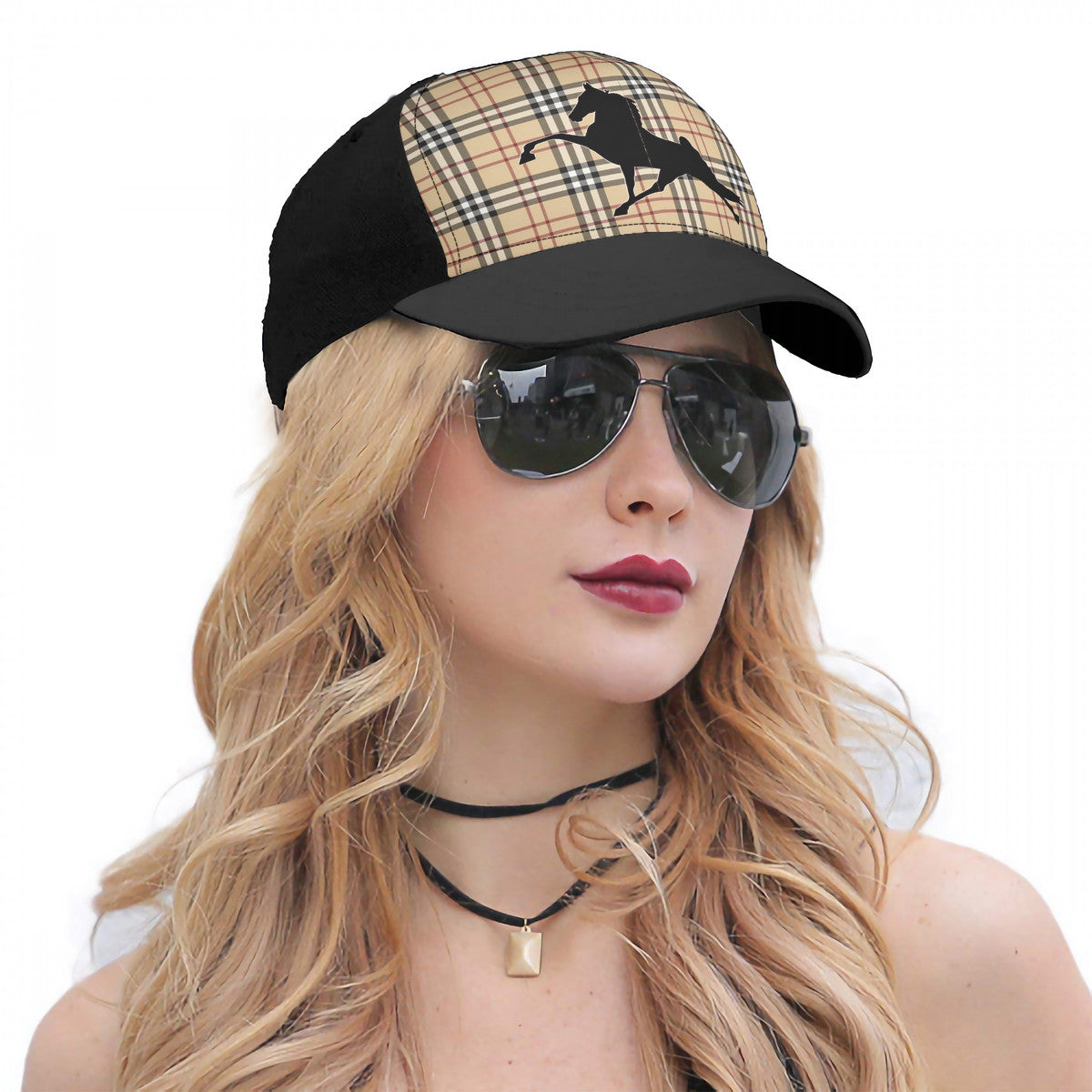 TWH BURBURY TRUCKER Stitching Curved Brim Baseball Cap