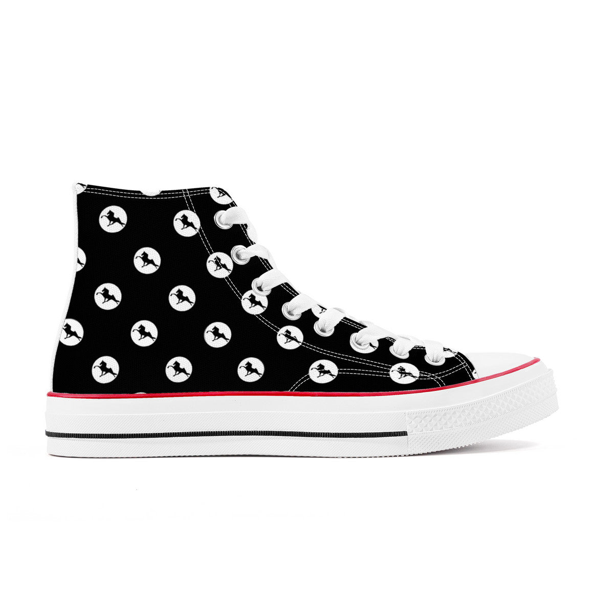 TWH POKA DOT High Top Canvas Shoes - White