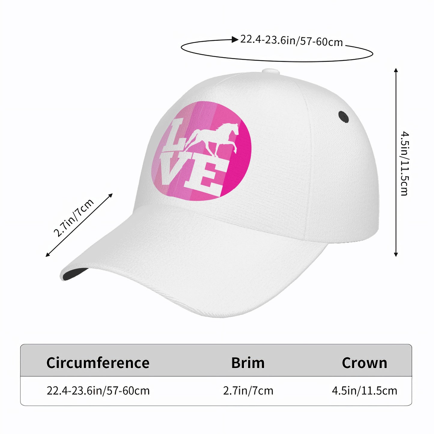LOVE TWH PLEASURE SHADES OF PINK Curved Brim Baseball Cap (AOP)
