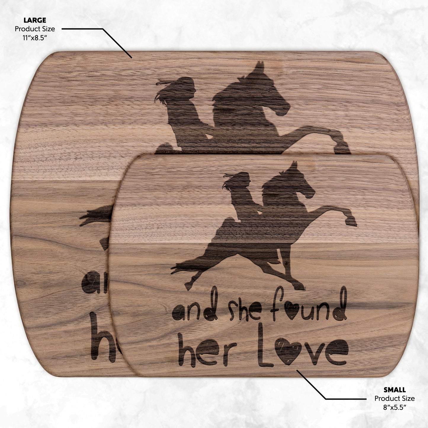 SHE FOUND HER TWH PERFORMANCE Hardwood Oval Cutting Board