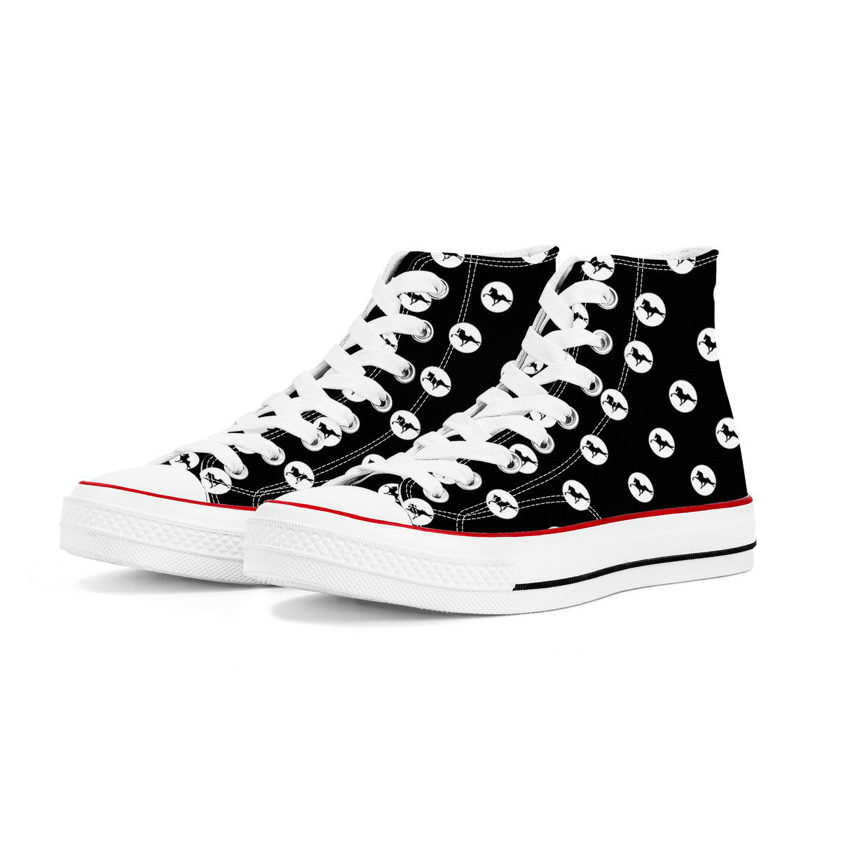 TWH POKA DOT High Top Canvas Shoes - White